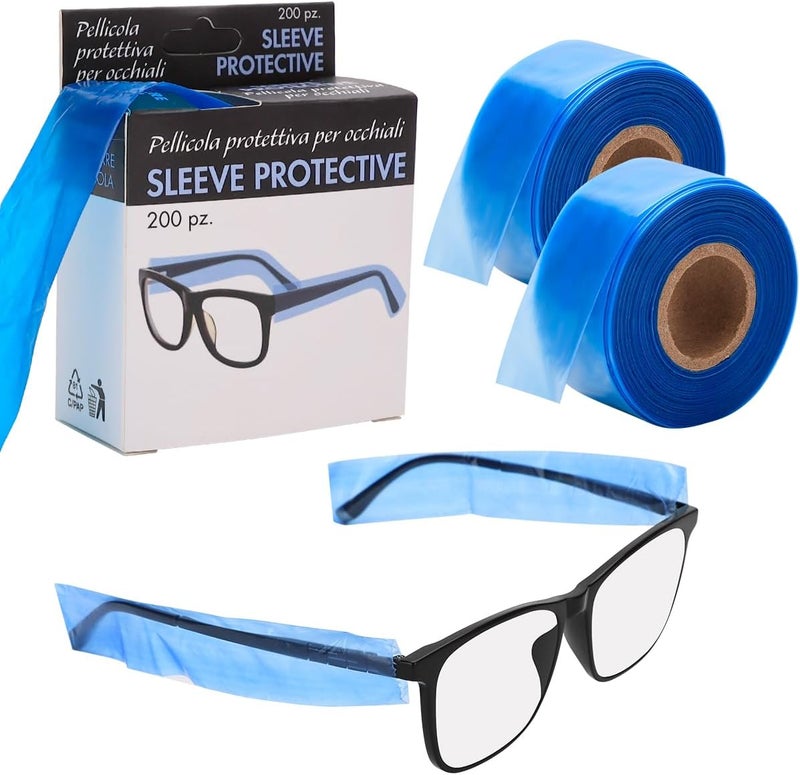 BarberTop Disposable Eyeglass Sleeves For Glasses – Covers For Eye Glasses Against Hair Color Dye, 200 Per Pack - Image 1